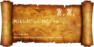 Miklósi Márk névjegykártya